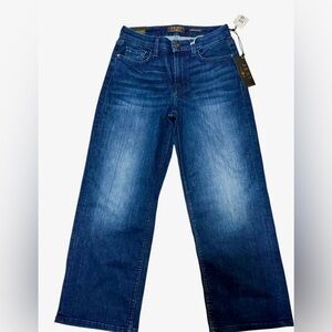 JEN7 Cropped Wide Leg Jeans Size 4 Dark Wash Stretch Denim NWT